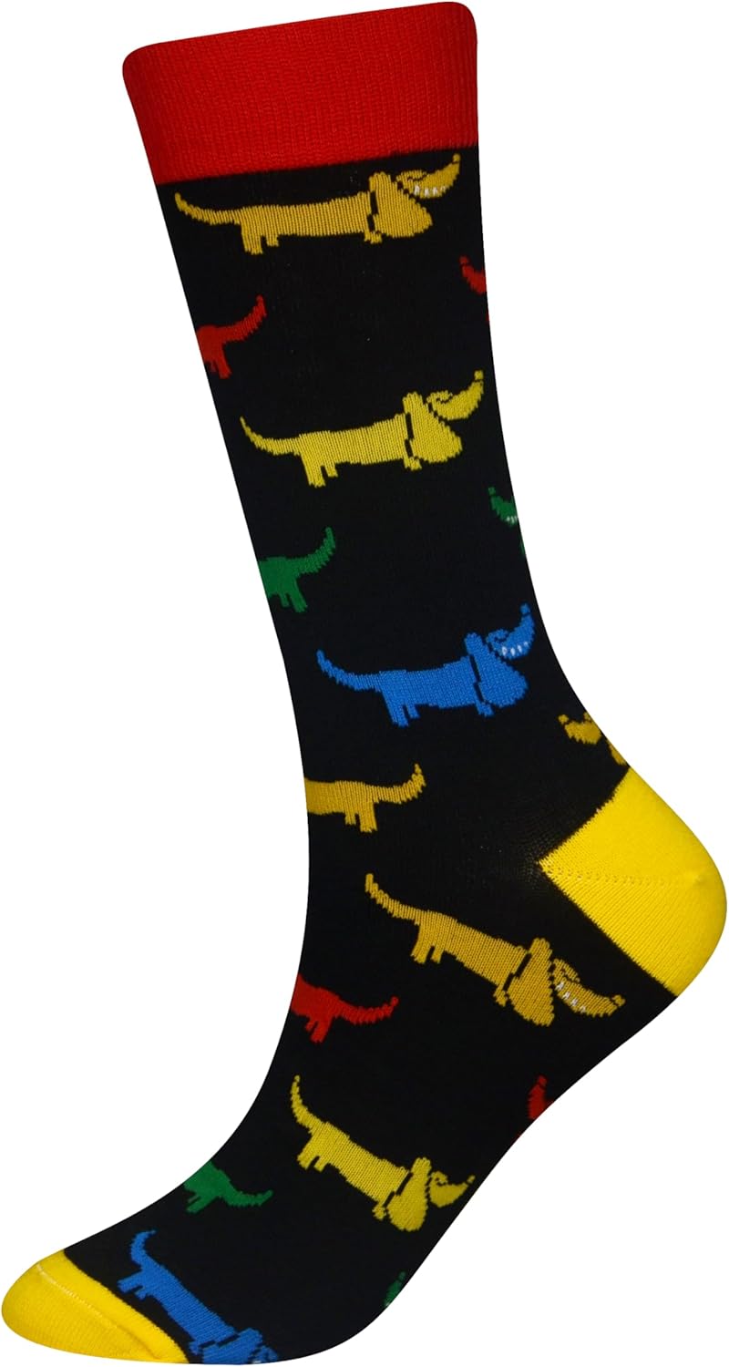 Cansok Men's 2/4 Packs Fun Crazy Novelty Dress Crew Socks - Image 5